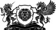 Coat of Arms Crest Pegasus Unicorn Lion Shield
