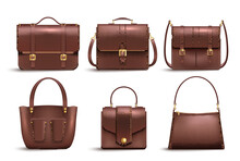 Leather Bags Realistic Set