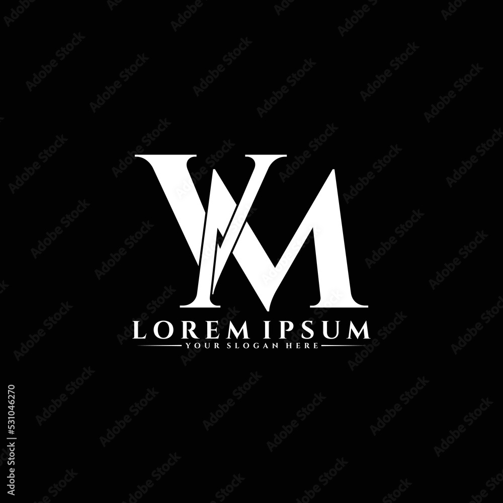 Letter VM luxury logo design vector Stock Vector | Adobe Stock
