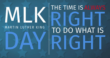 Wall Mural - image of happy martin luther king day text over stars
