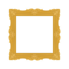 Gold photo frame with corner line floral for picture, Vector design decoration pattern style. border design