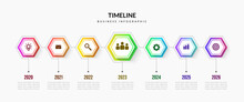 Business Timeline Infographic Elements, Colorful Process Chart With Editable Segments
