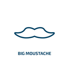 Wall Mural - big moustache icon from beauty collection. Thin linear big moustache, moustache, head outline icon isolated on white background. Line vector big moustache sign, symbol for web and mobile