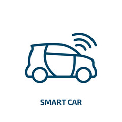 Wall Mural - smart car icon from programming collection. thin linear smart car, smart, car outline icon isolated 