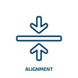 alignment icon from signs collection. Thin linear alignment, arrow, align outline icon isolated on white background. Line vector alignment sign, symbol for web and mobile