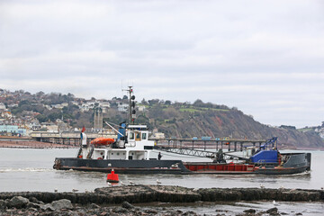 Wall Mural - Dredger working on the River Teign, Teignmouth	