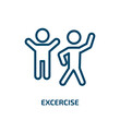 © Farahim - excercise icon from sports collection. Thin linear excercise, sport, activity outline icon isolated on white background. Line vector excercise sign, symbol for web and mobile
