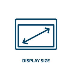Wall Mural - display size icon from user interface collection. thin linear display size, screen, computer outline