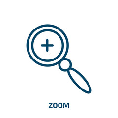 Wall Mural - zoom icon from user interface collection. thin linear zoom, focus, lens outline icon isolated on whi