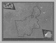 Hrodna, Belarus. Grayscale. Labelled points of cities