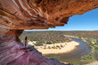 A woman is looking at beautiful gorge of Kalbarri National Park, Western Australia
