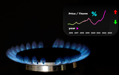 Concept showing the wholesale gas fuel price increases world wide