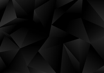 Wall Mural - 3D black polygonal prism shapes pattern background and texture