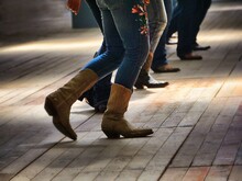 Legs Close Up Of Traditional Western Folk Music Dancers Blur Dynamism Effect