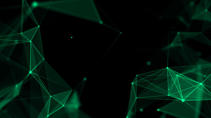 Wall Mural - green network connection structure. science background. abstract digital background. big data visual
