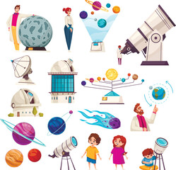 Wall Mural - observatory icons set