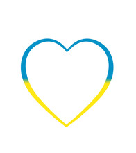 Illustration Heart Of The World In The Colors Of The Flag Of Ukraine. World Peace Day Concept. Symbols Of Ukraine, Pray For Ukraine. No War.
