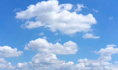 Wall Mural - clear blue sky background with white clouds