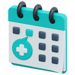 Sticker - calendar 3d render icon illustration