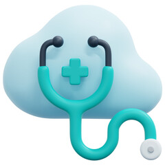 Sticker - cloud 3d render icon illustration