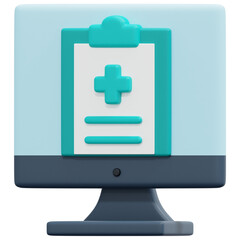 Poster - medical report 3d render icon illustration