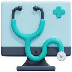 Poster - stethoscope 3d render icon illustration