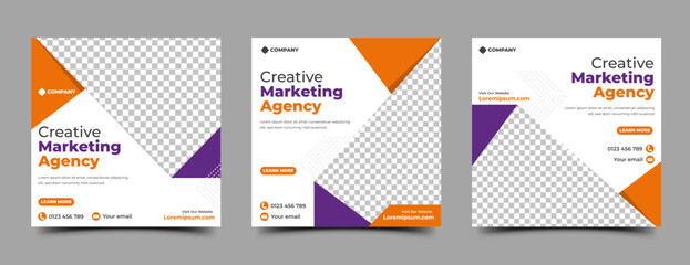 Business agency social media post template design collection.