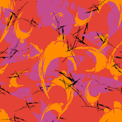 Wall Mural - UFO camouflage of various shades of violet, red and orange colors