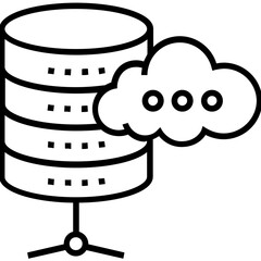 Wall Mural - Cloud Database Line Vector Icon