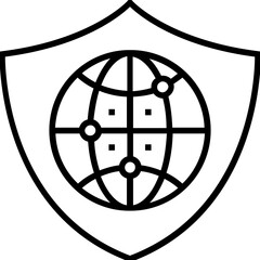 Sticker - Network Security Line Vector Icon