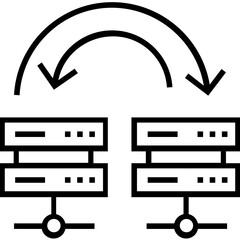 Sticker - Data Sharing Line Vector Icon