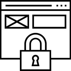 Sticker - Web Security Line Vector Icon