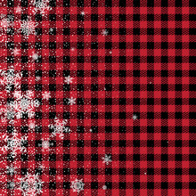 Christmas And New Year Pattern At Buffalo Plaid. Festive Background For Design And Print Esp10
