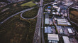 Aerial view of busy motorway