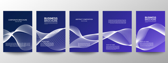 Wall Mural - cover geometric minimal. set. set of templates for business brochures. vector abstract line pattern 