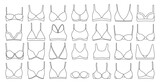 Fototapeta Pokój dzieciecy - Bra of underwear vector outline set icon. Isolated outline set icon lingerie. Vector illustration bra of underwear on white background.
