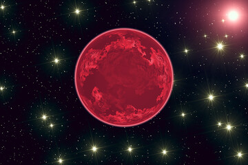 Wall Mural - red planet in the deep space. the elements of this image furnished by nasa.
