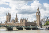 Fototapeta Big Ben - London, UK. Big Ben,  Houses of Parliament and Westminster Abbey during funeral ceremony of Queen Elizabeth II