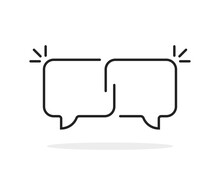 Two Thin Line Black Speech Bubbles Like Chat