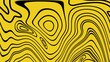 Yellow topographic backgrounds and textures with abstract art creations, random black waves line background