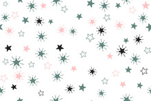 Stars Childish Vector Seamless Pattern Graphic Design. New Year Gift Wrapping Pattern.