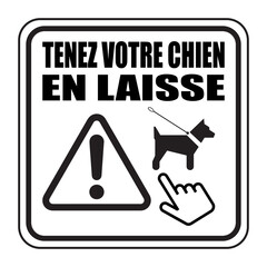 Canvas Print - Logo tenez votre chien en laisse.