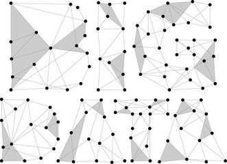 Wall Mural - Network Connecting dot polygon background. Concept of Network Business, technology, Data and chemical. Dot connect line abstract background represent futuristic network and data transformation