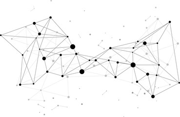 Poster - Network Connecting dot polygon background. Concept of Network Business, technology, Data and chemical. Dot connect line abstract background represent futuristic network and data transformation