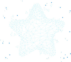 Poster - Vector Star Polygon line connected dot with blue background