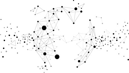 Poster - Vector Wireframe polygonal lines Connect dot Geometric sphere isolated on white background. Concept of Big Data and data transformation.