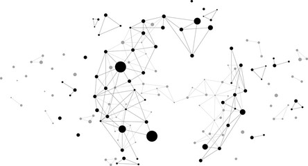 Poster - Vector Wireframe polygonal lines Connect dot Geometric sphere isolated on white background. Concept of Big Data and data transformation.