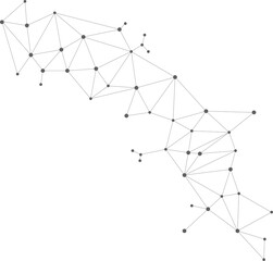 Poster - Network Connecting dot polygon background. Concept of Network Business, technology, Data and chemical. Dot connect line abstract background represent futuristic network and data transformation