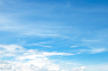 Wall Mural - The sky is large, bright, beautiful and has white clouds.