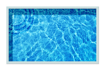 Wall Mural - Rectangle shaped swimming pool on white background, top view